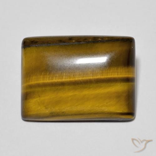 11.32ct 天然 黄棕色 虎眼石, 狭长方形, 不透明