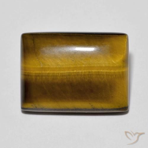 13.15ct 天然 中褐色 虎眼石, 狭长方形, 不透明