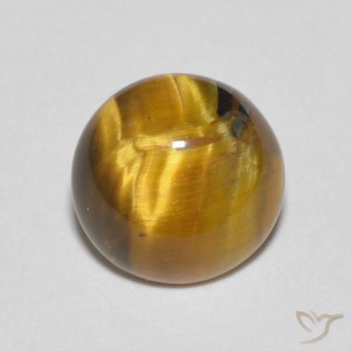 1.57ct 天然 金棕色 虎眼石, 圆形的, 不透明