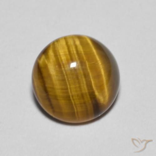 1.09ct 天然 金棕色 虎眼石, 圆形的, 不透明