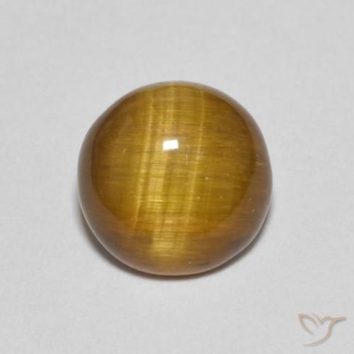 1.19ct 天然 浅棕色 虎眼石, 圆形的, 不透明