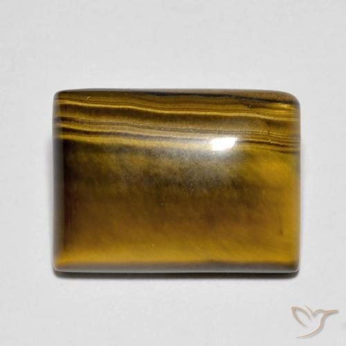 10.12ct 天然 Medium Dark-Brown 虎眼石, 狭长方形, 不透明