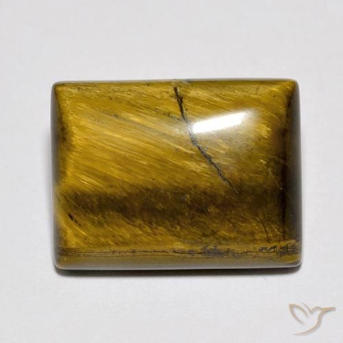 10.66ct 天然 金棕色 虎眼石, 狭长方形, 不透明