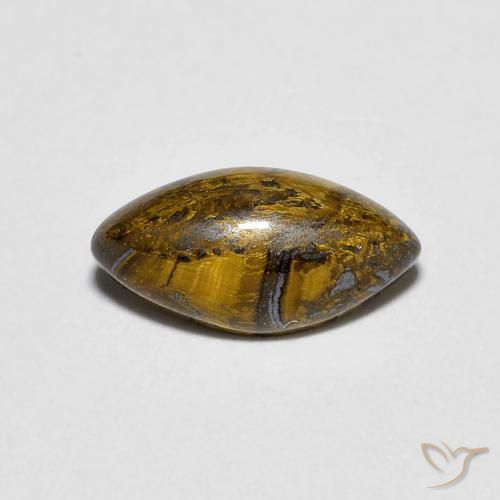 1.37ct 天然 黄棕色 虎眼石, 榄尖形, 不透明