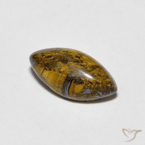 1.37克拉天然虎眼石，榄尖形，不透明