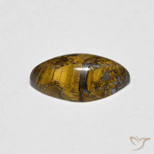 1.37克拉天然虎眼石，榄尖形，不透明