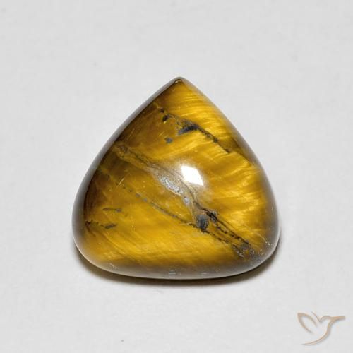 3.43ct 天然 黄棕色 虎眼石, 梨形, 不透明