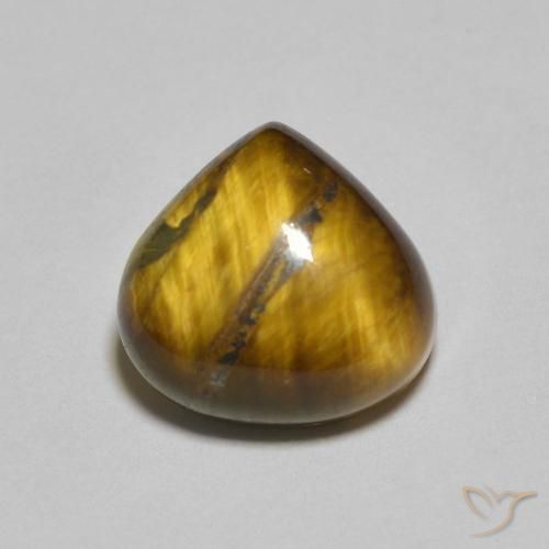 1.98ct 天然 黄棕色 虎眼石, 梨形, 不透明