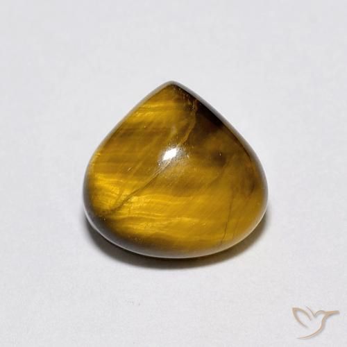 1.90ct 天然 黄棕色 虎眼石, 梨形, 不透明