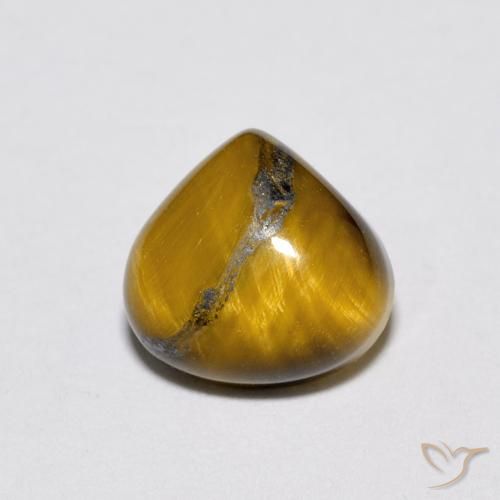 1.92ct 天然 黄棕色 虎眼石, 梨形, 不透明