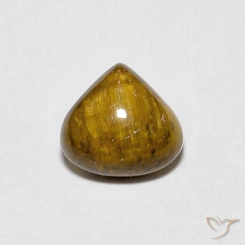 0.78ct 天然 黄棕色 虎眼石, 梨形, 不透明