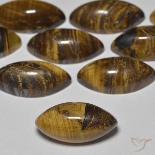 2.17ct 天然 暖棕 虎眼石, 榄尖形, 不透明