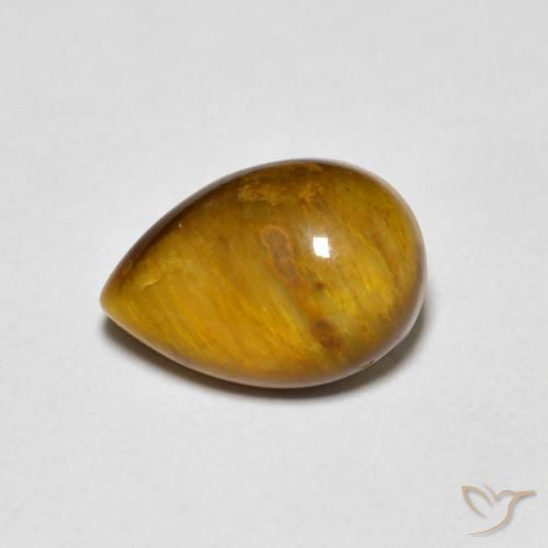 1.99ct 天然 中褐色 虎眼石, 梨形, 不透明