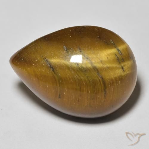 13.68ct 天然 金棕色 虎眼石, 梨形, 不透明
