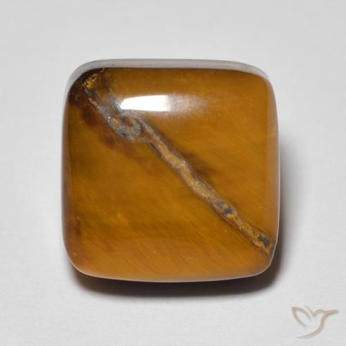 5.81ct 天然 暖棕 虎眼石, 软垫, 不透明