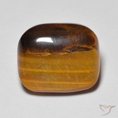 7.65ct 天然 金棕色 虎眼石, 软垫, 不透明