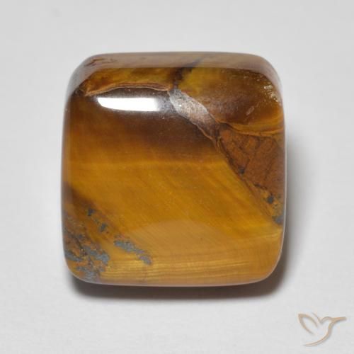 6.04ct 天然 金棕色 虎眼石, 软垫, 不透明