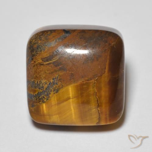 6.48ct 天然 金棕色 虎眼石, 软垫, 不透明