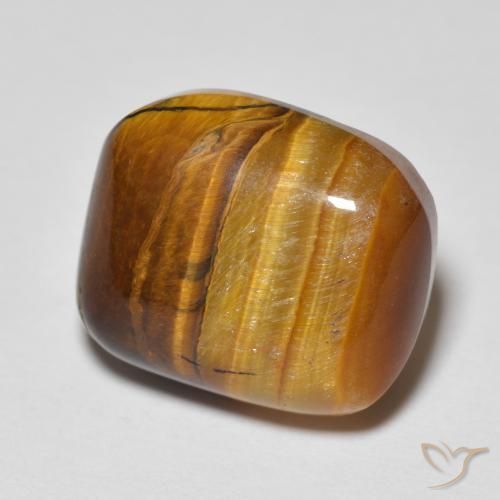 8.23ct 天然 暖棕 虎眼石, 软垫, 不透明