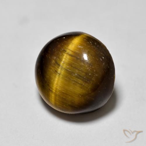 1.87ct 天然 Medium Dark-Brown 虎眼石, 圆形的, 不透明