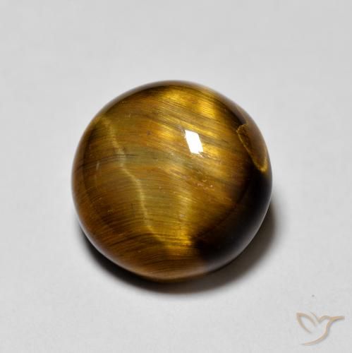 2.01ct 天然 金棕色 虎眼石, 圆形的, 不透明