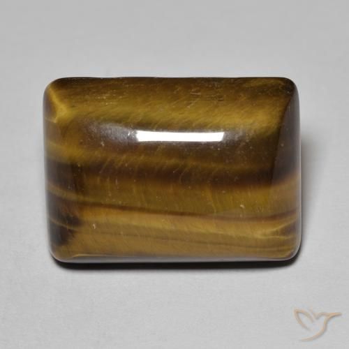 18.85ct 天然 暖棕 虎眼石, 狭长方形, 不透明