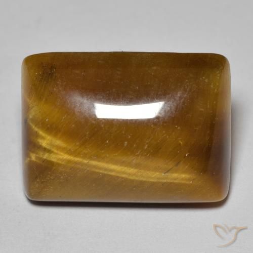 16.69ct 天然 中褐色 虎眼石, 狭长方形, 不透明