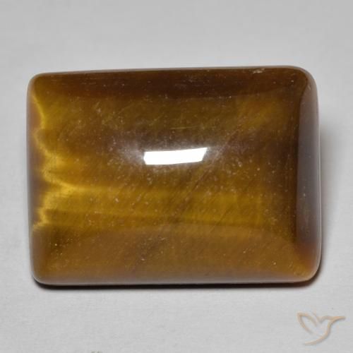 19.29ct 天然 金棕色 虎眼石, 狭长方形, 不透明