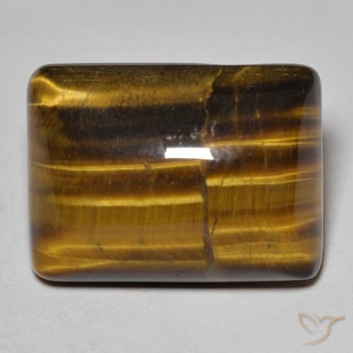 19.67ct 天然 金棕色 虎眼石, 狭长方形, 不透明