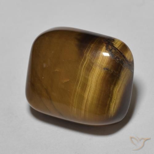 8.72ct 天然 暖棕 虎眼石, 软垫, 不透明
