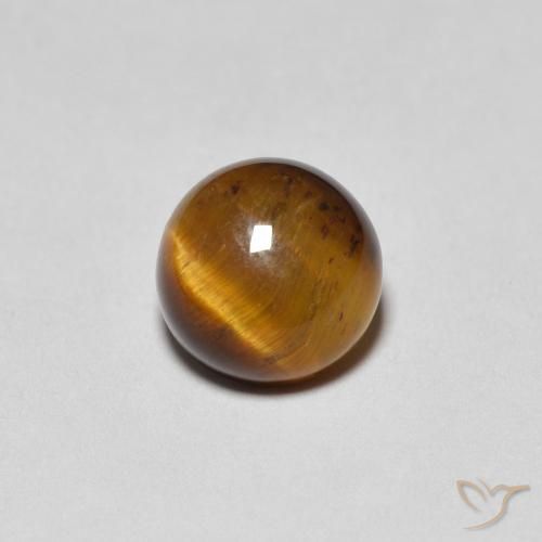 1.36ct 天然 姜饼布朗 虎眼石, 圆形的, 不透明