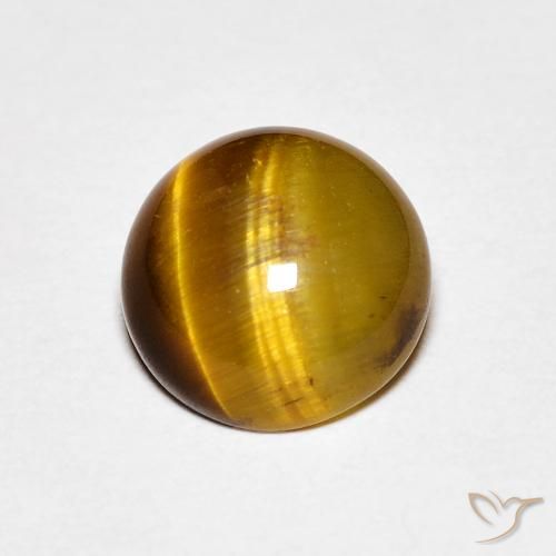 1.45ct 天然 中褐色 虎眼石, 圆形的, 不透明