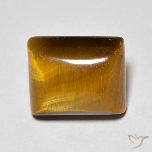 6.14ct 天然 中褐色 虎眼石, 狭长方形, 不透明