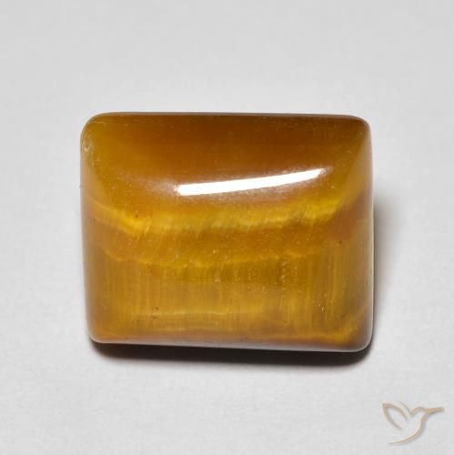 6.08ct 天然 金棕色 虎眼石, 狭长方形, 不透明