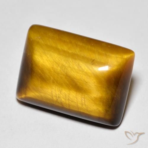 13.65ct 天然 Medium Light-Brown 虎眼石, 狭长方形, 不透明
