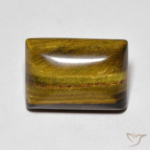 7.65ct 天然 中褐色 虎眼石, 狭长方形, 不透明