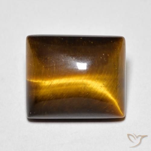6.42ct 天然 中褐色 虎眼石, 狭长方形, 不透明
