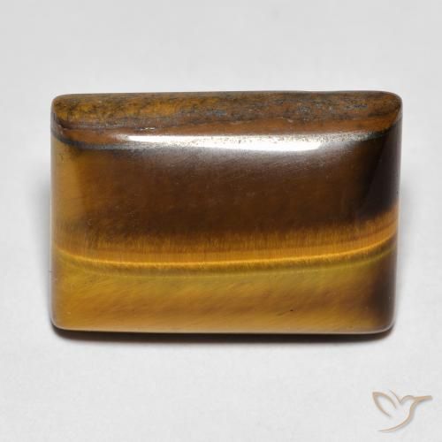 12.78ct 天然 金棕色 虎眼石, 狭长方形, 不透明