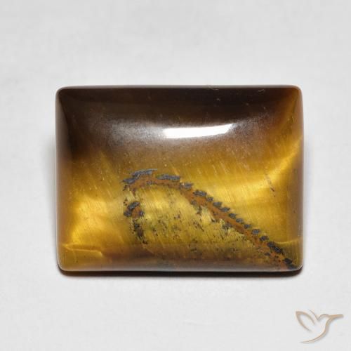 9.14ct 天然 Medium Dark-Brown 虎眼石, 狭长方形, 不透明