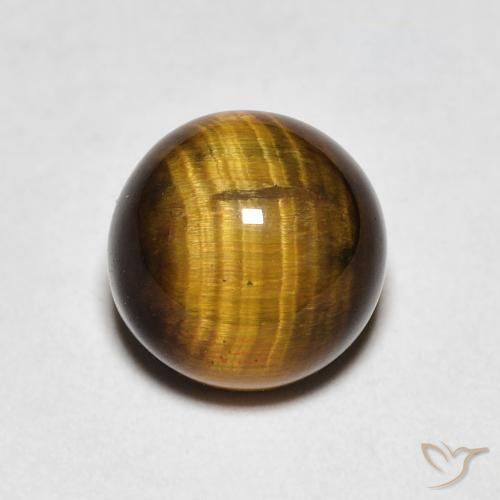 2.18ct 天然 暖棕 虎眼石, 圆形的, 不透明