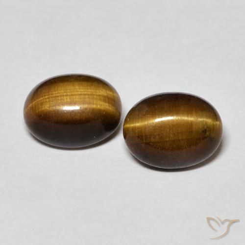 2.62ctw 天然 暖棕 虎眼石, 椭圆形, 不透明