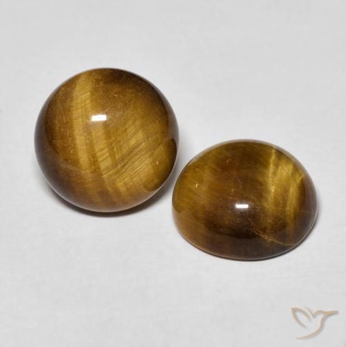 7.57克拉天然虎眼石，圆形的，不透明