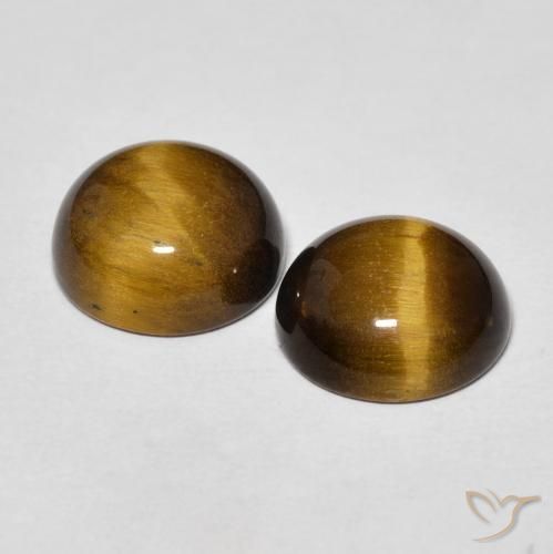 7.41克拉天然虎眼石，圆形的，不透明