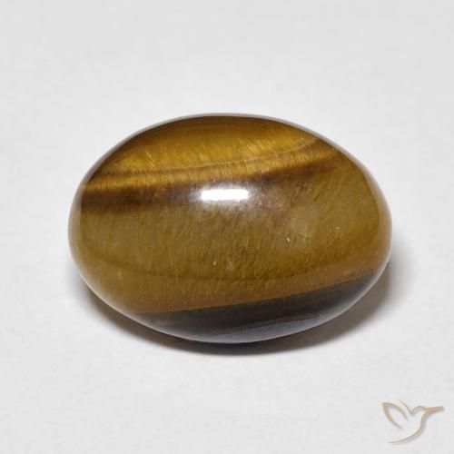5.64ct 天然 黄棕色 虎眼石, 椭圆形, 不透明
