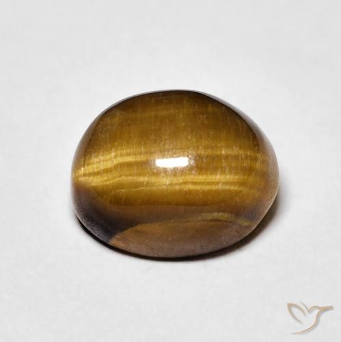 4.05ct 天然 黄棕色 虎眼石, 椭圆形, 不透明