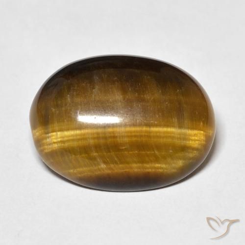13.39ct 天然 金棕色 虎眼石, 椭圆形, 不透明