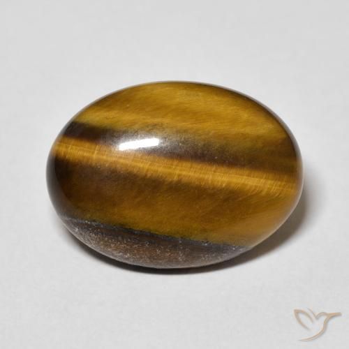 11.52ct 天然 黄棕色 虎眼石, 椭圆形, 不透明