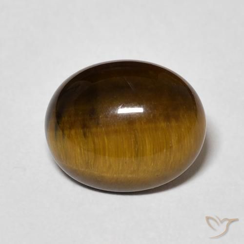 3.44ct 天然 中褐色 虎眼石, 椭圆形, 不透明