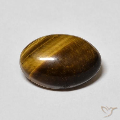 3.84ct 天然 金棕色 虎眼石, 椭圆形, 不透明