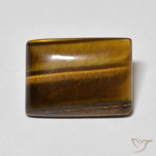 12.14ct 天然 中褐色 虎眼石, 狭长方形, 不透明
